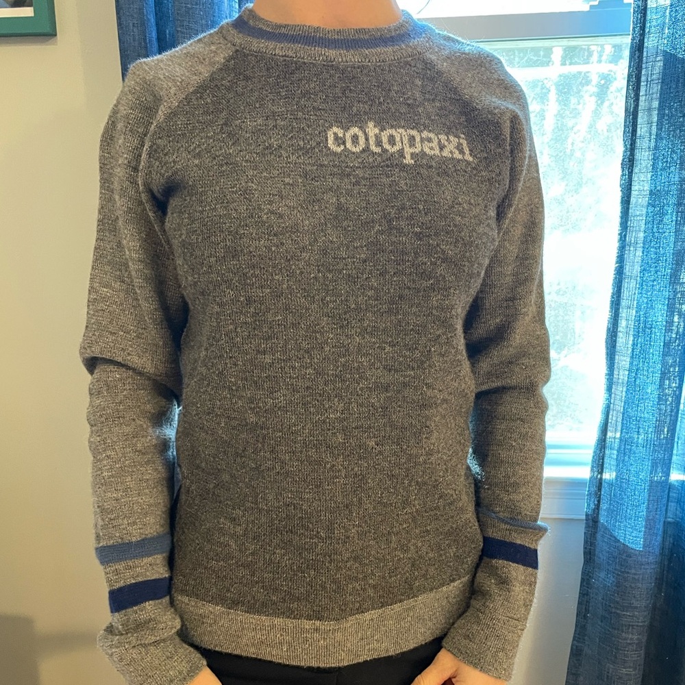 Cotopaxi Charcoal and Navy Crewneck Sweater